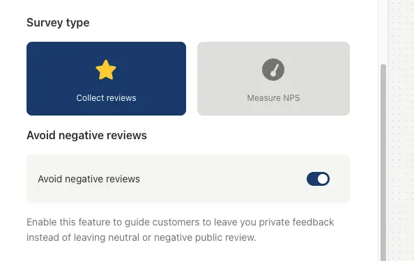 choose a star rating or nps question