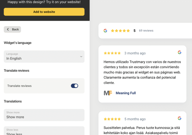 Translate Reviews Automatically