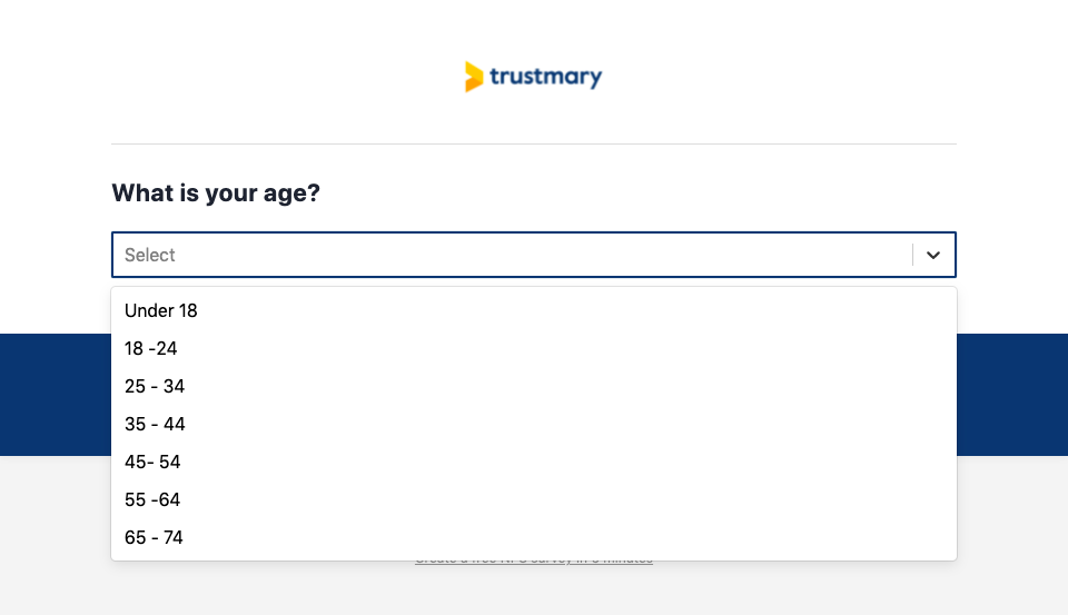 demographic customer feedback survey question