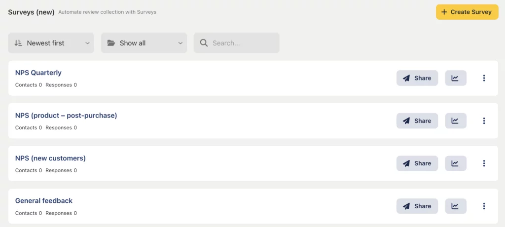 send NPS surveys based on need and customer groups