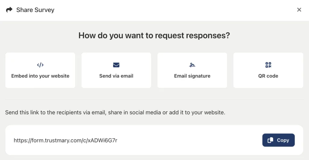 different channels of sharing surveys