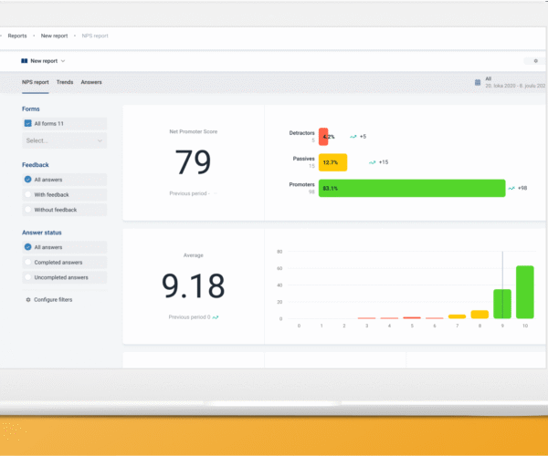 screenshot from trustmary's reporting dashboard
