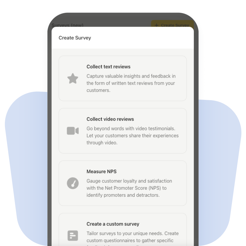 create video review form from template