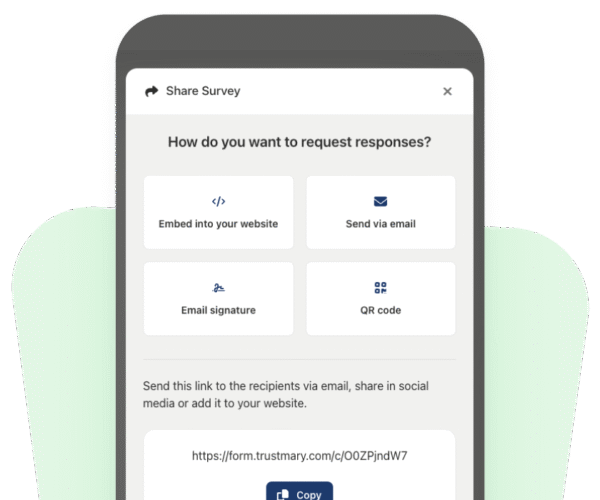 share your review collection campaign to different channels