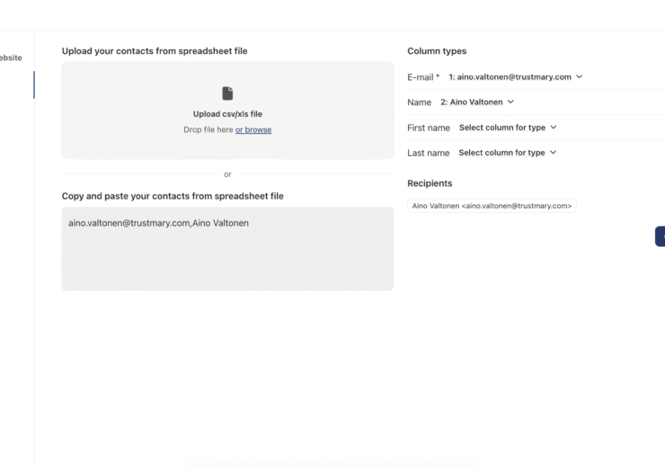 Add Contacts from Spreadsheets to Trustmary