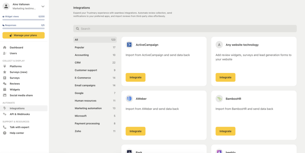 Integrations Marketplace Published