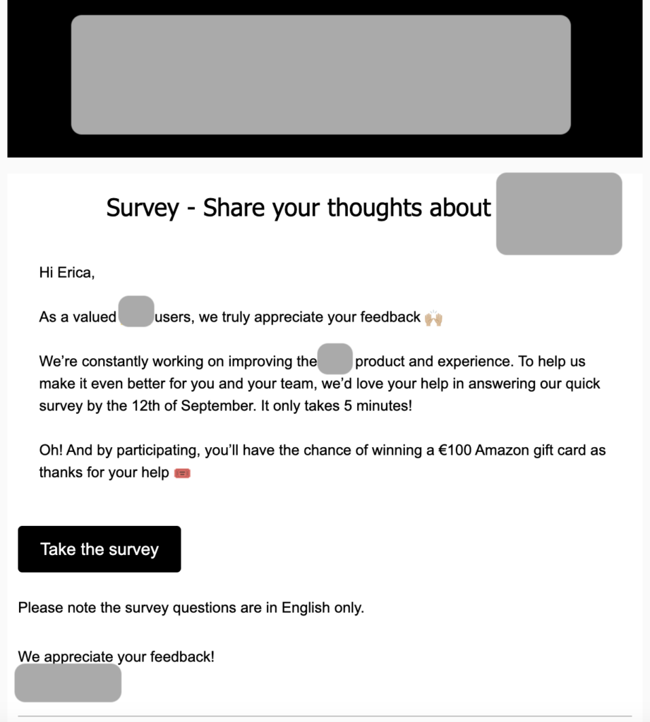 feedback survey example