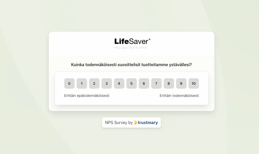 lifesaver yksinkertainen kysely