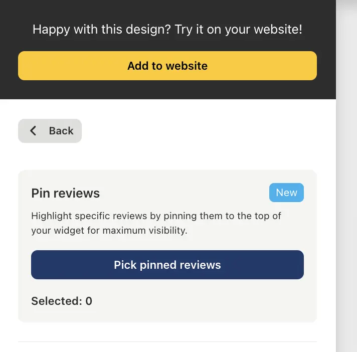 pin reviews setting