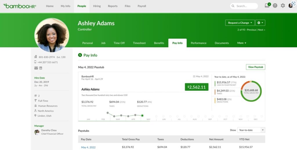 bamboohr dashboard