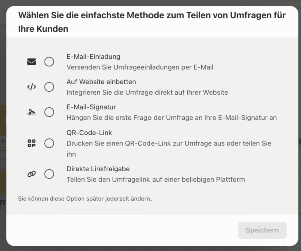 methode senden nps umfrage