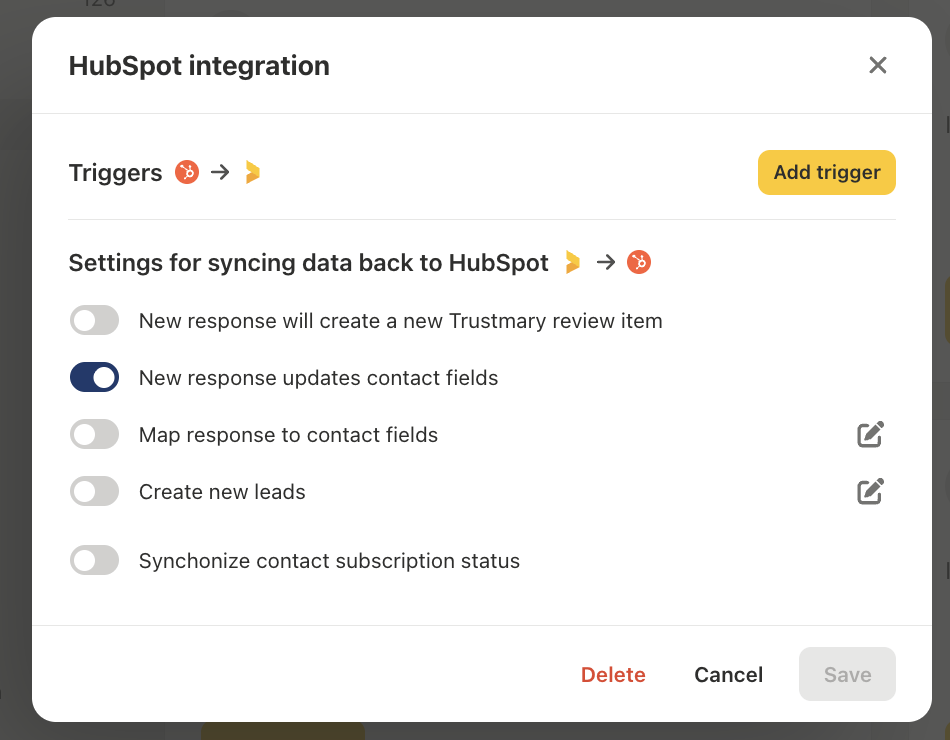 hubspot integration with trustmary to automate feedback collection